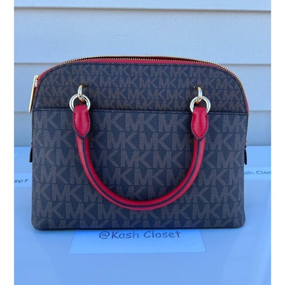 Michael Kors dome satchel purse jet set medium MK signature flame - Picture 6 of 11